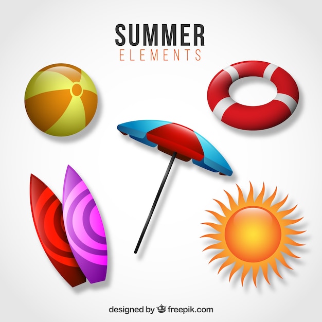 Sombrilla con elementos de verano 