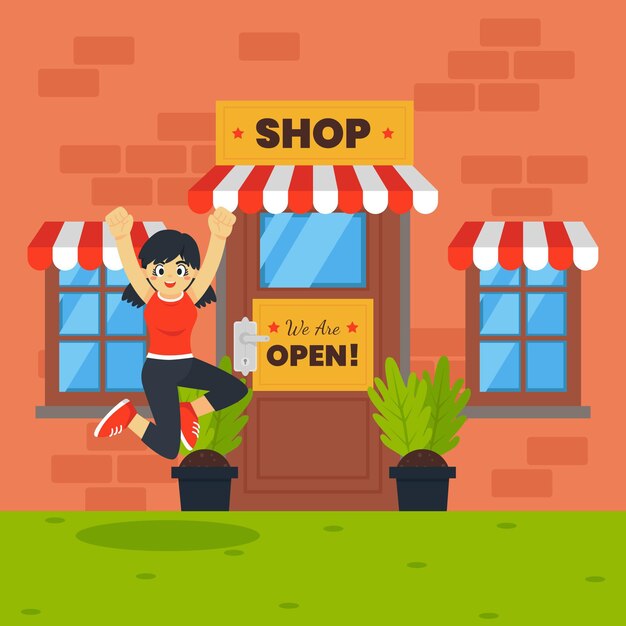 Somos tienda abierta y cliente saltando