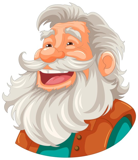 Sonriente personaje de dibujos animados de viejo leñador