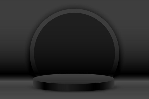 soporte de pedestal vacío negro oscuro para la promoción del producto