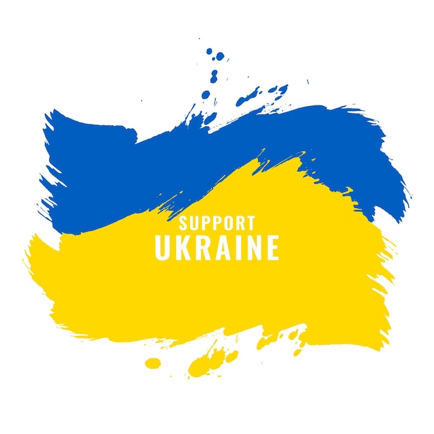 Soporte Ucrania texto país bandera tema diseño vector