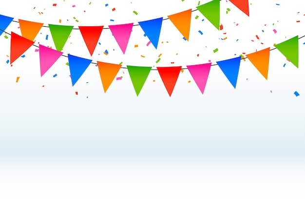 Sorprende a tus invitados con un impresionante fondo colorido de bandera de fiesta.