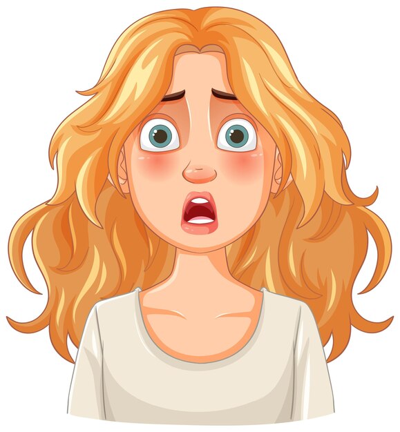 Sorprendida mujer de cabello rubio