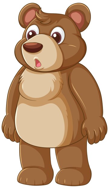 Sorprendido el oso de dibujos animados de pie