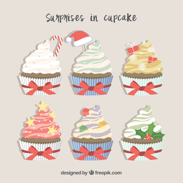 Sorpresa navideña en cupcakes