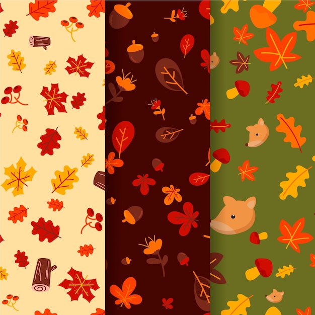 Sorteo de colección de patrones de otoño