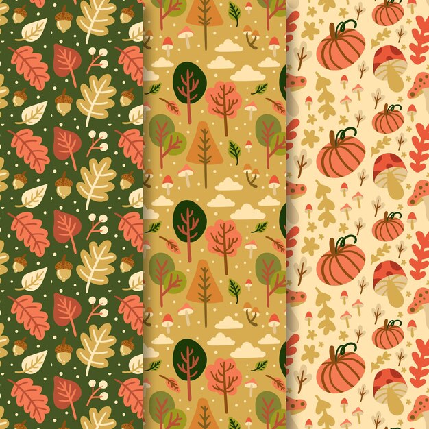 Sorteo de colección de patrones de otoño