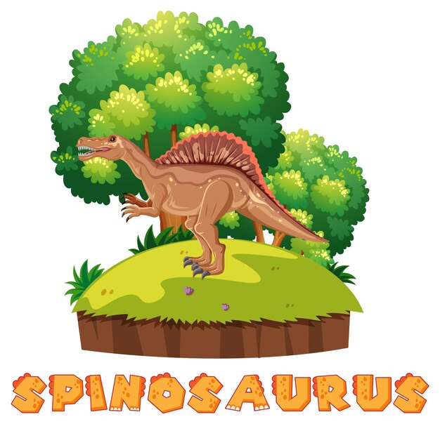 Spinosaurus de pie en la isla