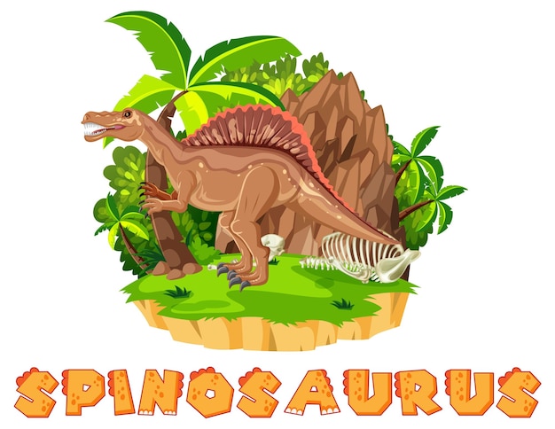 Spinosaurus de pie en el suelo