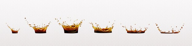 Splash realista vector de café, cola o whisky