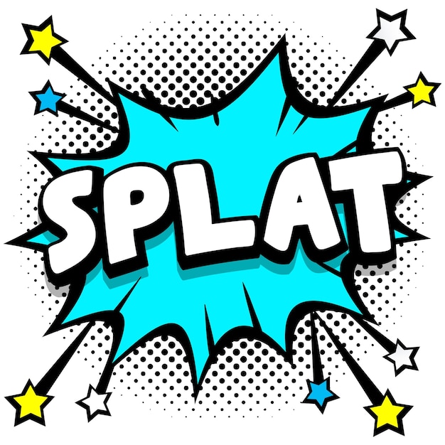 Splat pop art comic speech bubbles libro efectos de sonido