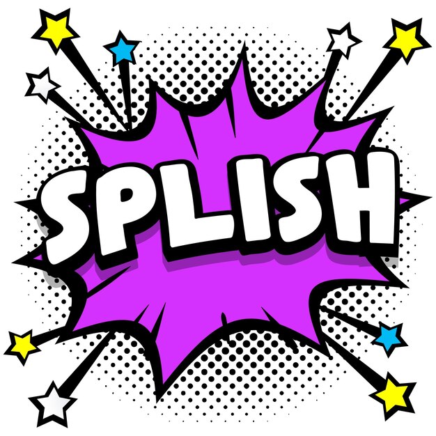 Splish Pop art comic speech bubbles libro efectos de sonido