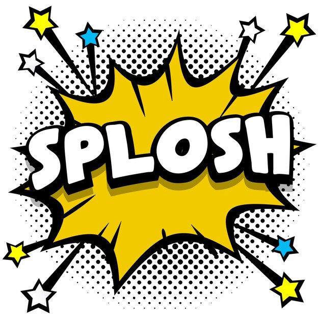 Splosh Pop art comic speech bubbles libro efectos de sonido