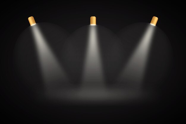 Spot luces de fondo negro studio