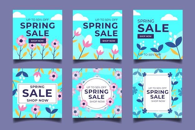 Vector gratuito spring sale instagram post collection