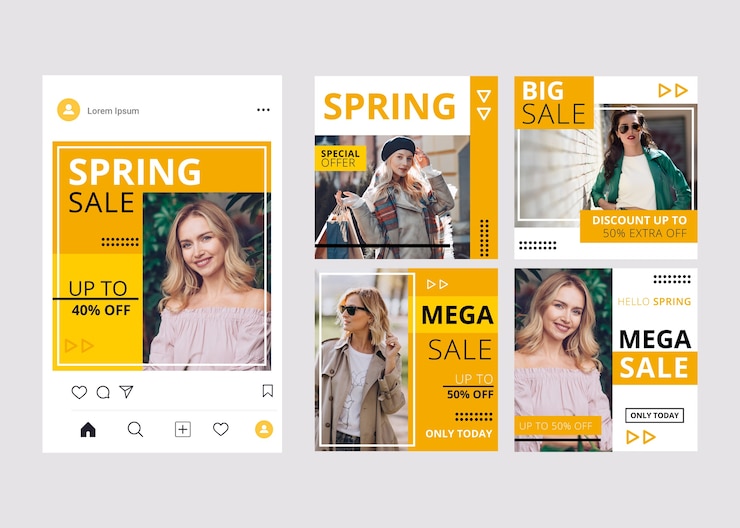 Vector gratuito spring sale instagram post collection
