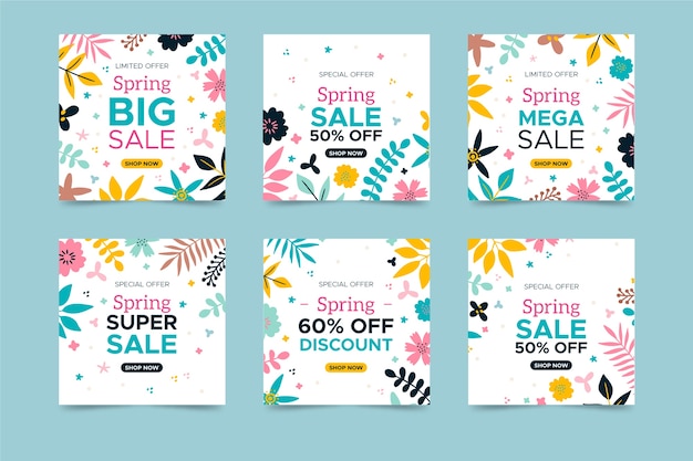 Vector gratuito spring sale instagram post collection