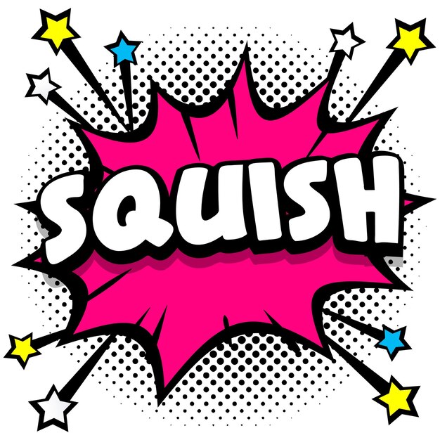 Squish Pop art comic speech bubbles libro efectos de sonido