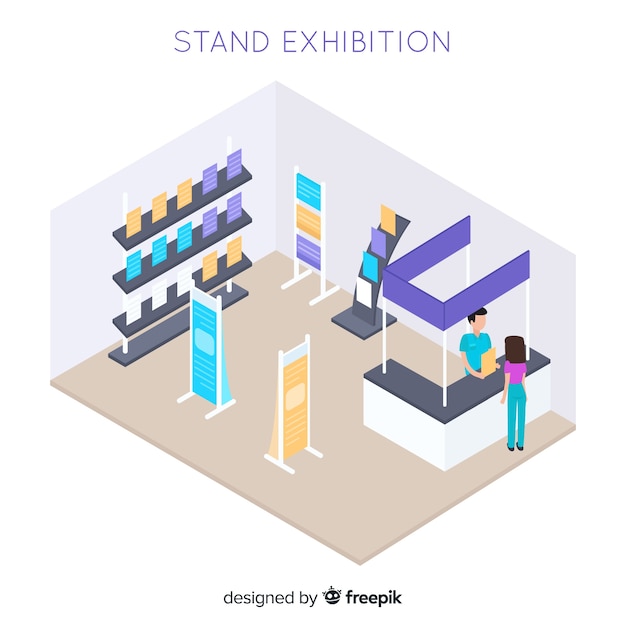Stand de exposición moderno isométrico