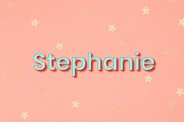 Stephanie guión palabra arte tipografía vector