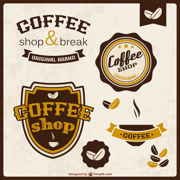 Vector gratuito stickers de calidad de café