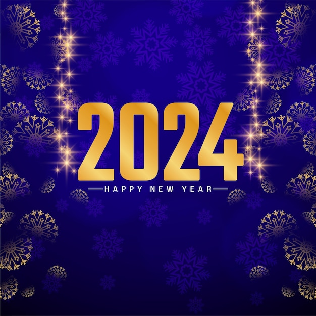 Vector gratuito stylish feliz año nuevo 2024 vector de tarjetas de celebración