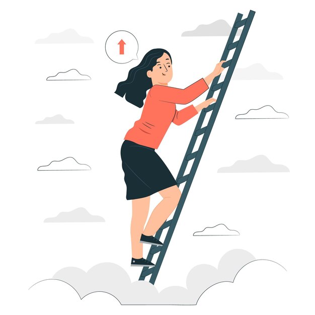 Subiendo la ilustración del concepto de escaleras