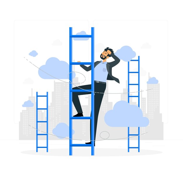 Subiendo la ilustración del concepto de escaleras