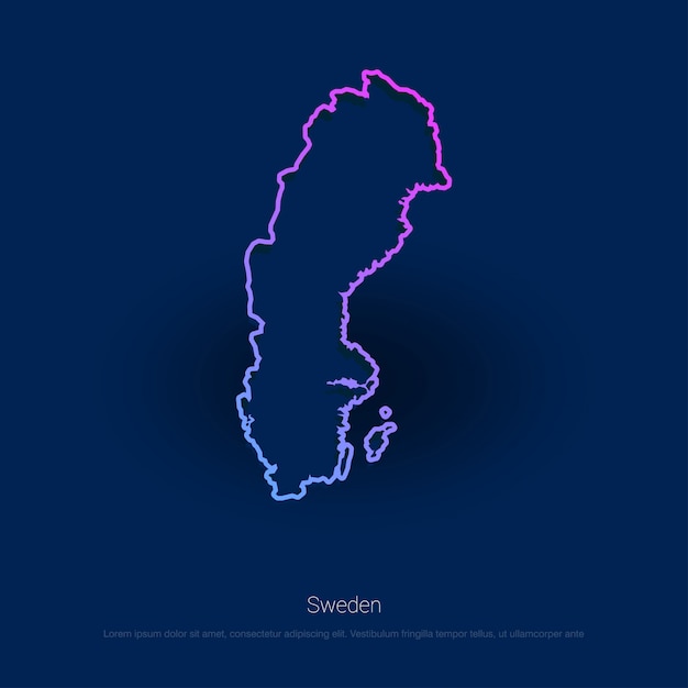 Vector gratuito suecia country map blue presentaion background