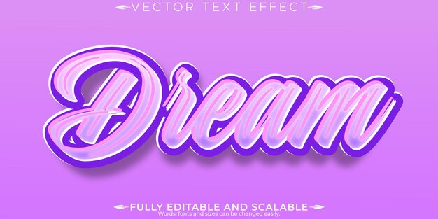 Sueño efecto de texto editable imaginación editable y estilo de texto de fantasía