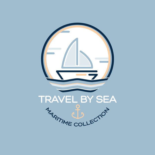 Summer Travel Design - Velero. Ilustración de colección marítima