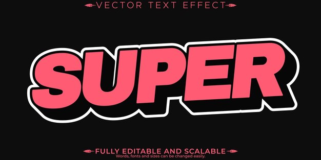 Súper efecto de texto editable estilo de texto moderno y creativo