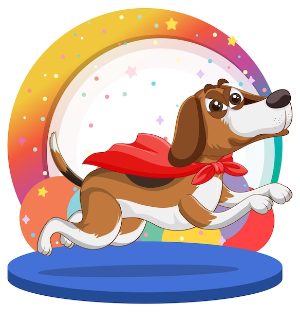 Vector gratuito super héroe beagle personaje de dibujos animados