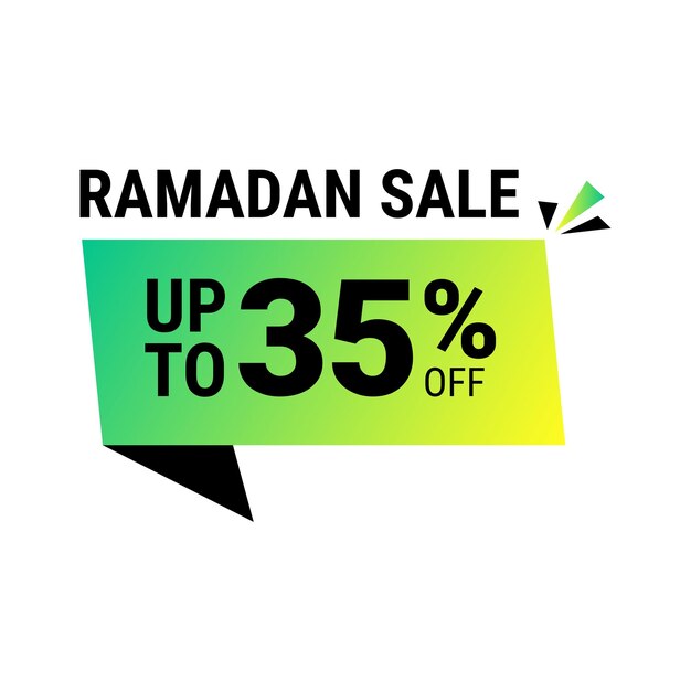 Vector gratuito super oferta de ramadán obtenga hasta 35 de descuento en el banner de fondo punteado verde