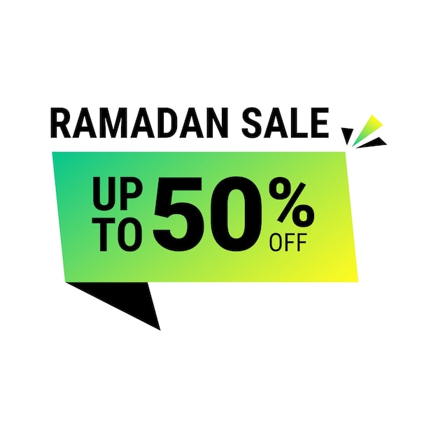 Super oferta de ramadán obtenga hasta 50 de descuento en el banner de fondo punteado verde