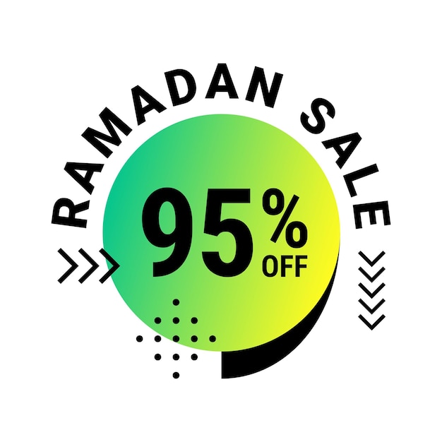 Vector gratuito super oferta de ramadán obtenga hasta 95 de descuento en el banner de fondo punteado verde