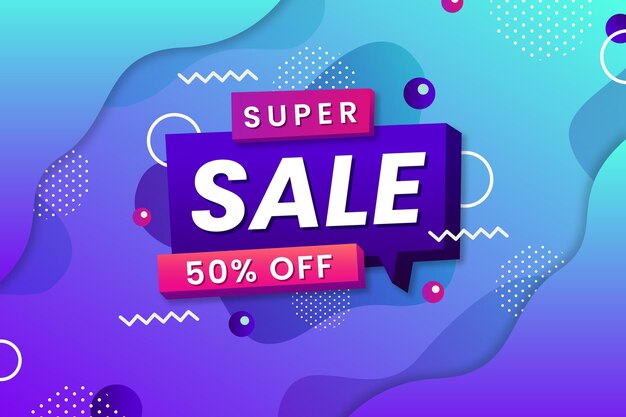 Super venta con fondo de descuento especial.