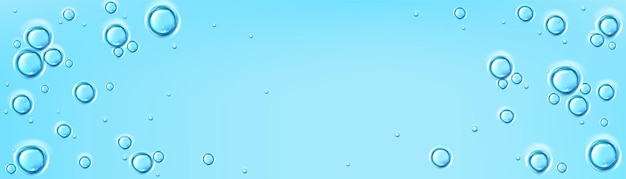 Vector gratuito superficie de agua azul con suero líquido de burbujas.
