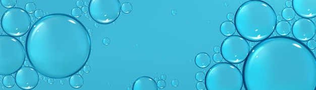 Vector gratuito superficie de agua con burbujas sobre fondo azul.