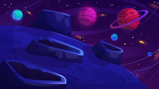 La superficie de un planeta alienígena con cráteres