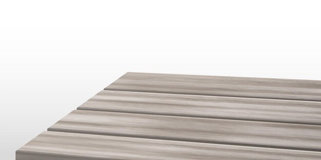 Superficie superior de mesa de madera gris con ángulo de vista en la esquina