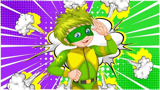 Superhéroe de acción al estilo de los cómics