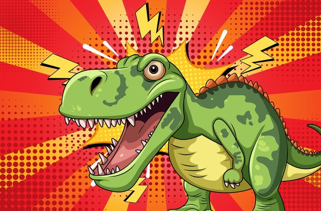 El superhéroe dinosaurio en acción