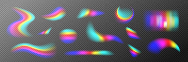 Superposición de luz de prisma de refracción holográfica de arco iris