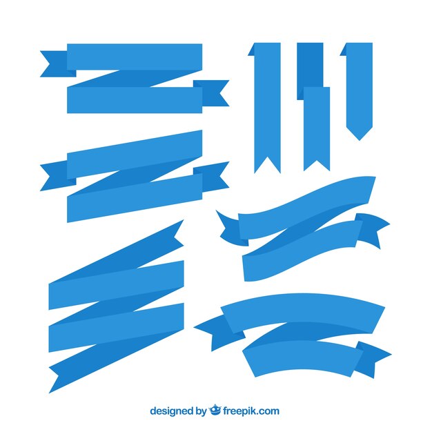 Surtido de cintas azules en diseño plano