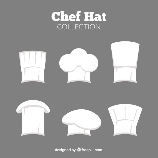 Surtido de diferentes tipos de gorros de cocinero