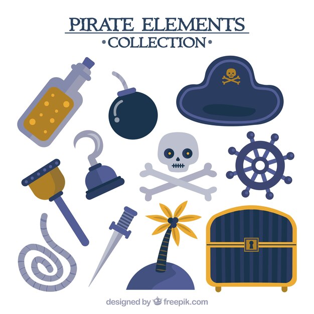 Surtido de elementos de piratas 