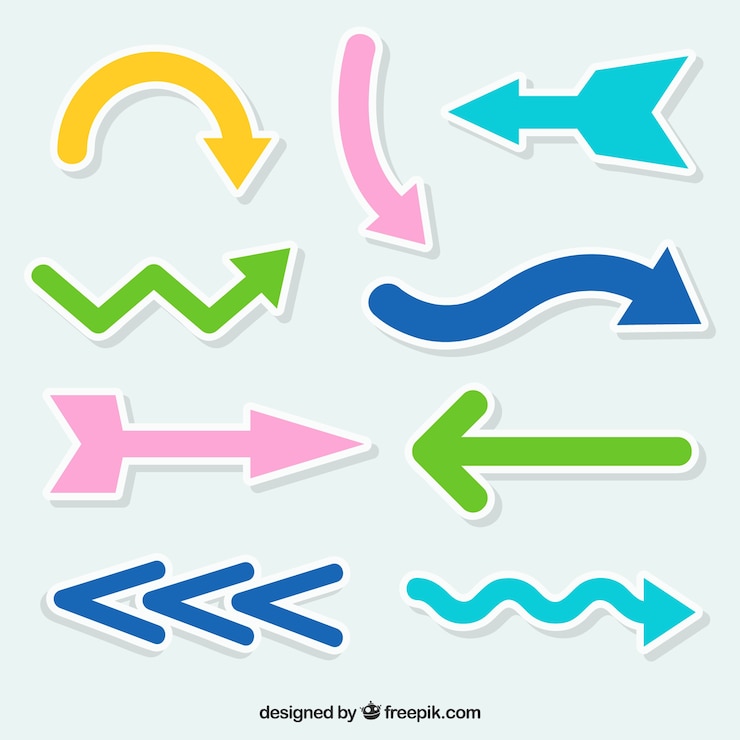 Vector gratuito surtido de flechas.