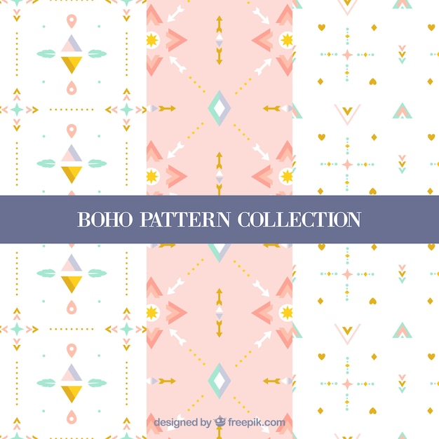 Surtido de patrones boho planos
