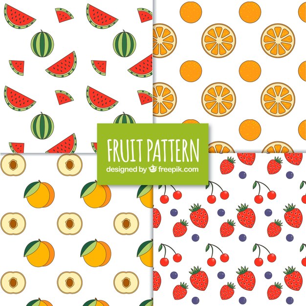 Surtido de patrones con frutas sabrosas